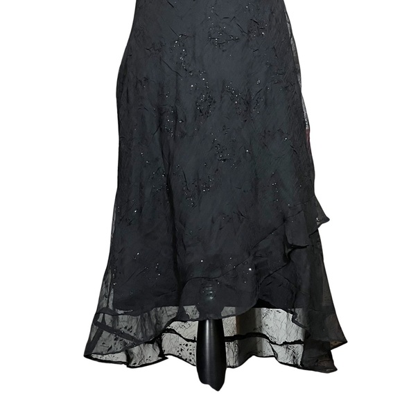 Vintage 90s Black Asymmetrical Sleeveless Dress. Small. Whimsigoth, Fairycore - Picture 7 of 8